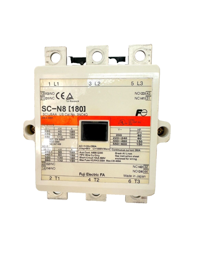 Fuji Electric SC-N8 [180] 3-POLE Magnetic Contactor 200-250V Coil - Image 2