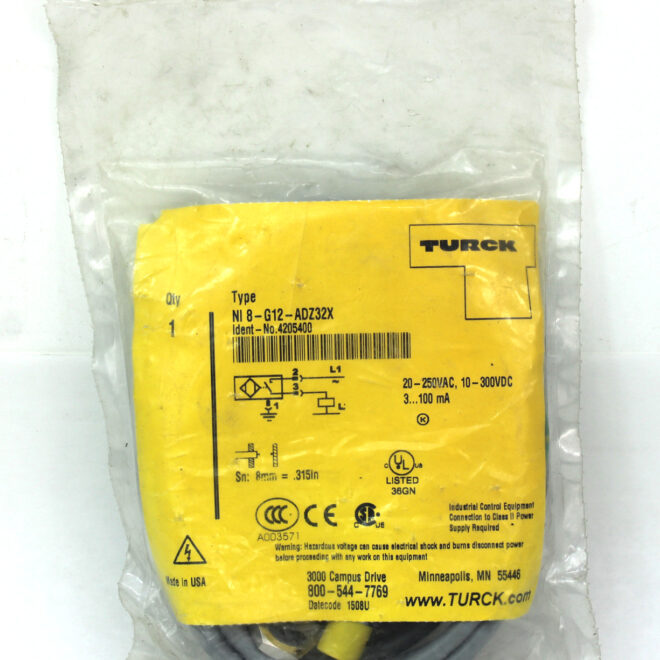 Turck Ni8-G12-ADZ32X 4205400 Inductive Proximity Sensor, NEW