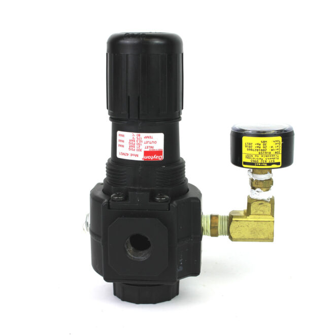 Dayton 4ZM21 Pneumatic Regulator, 300 PSI w/ Air Pressure Gauge