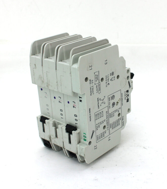 Eaton FAZ-D10/3-NA Circuit Breaker, 3-Pole w/ Z-IHK-NA Auxiliary Contact 5VDC - Image 2
