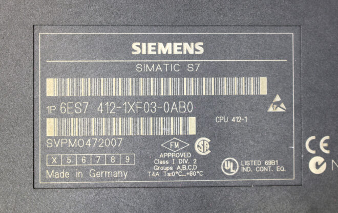 Siemens 6ES7 412-1XF03-0AB0 Central Processing Unit 412-1, 96 KB - Image 4
