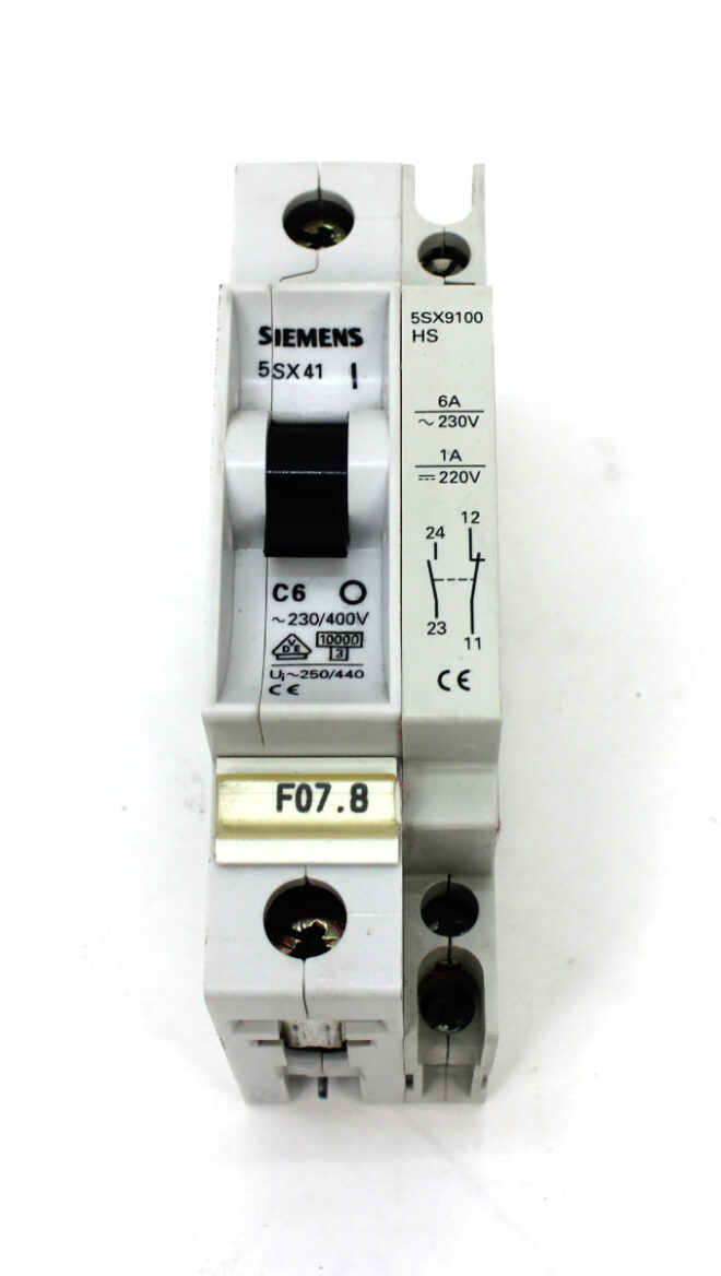 Siemens 5SX41 C6 w/ 5SX9100HS Auxiliary Contact