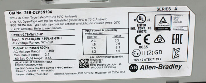Allen Bradley 25B-D2P3N104 AC Drive, 380-480V - Image 4