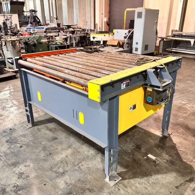 60" Wide x 63" Long Pallet Conveyor Powered Roller Conveyor with Chain Transfer