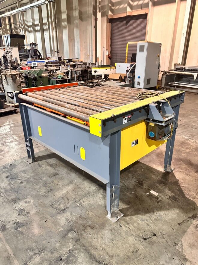 60" Wide x 63" Long Pallet Conveyor Powered Roller Conveyor with Chain Transfer