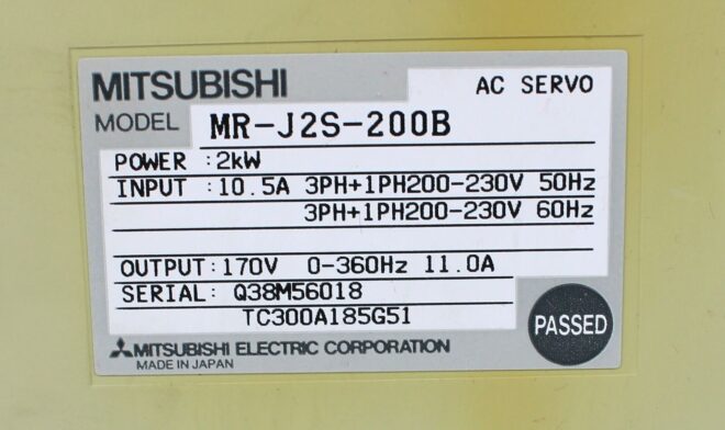 Mitsubishi MR-J2S-200B AC Servo Drive, 2kW - Image 4