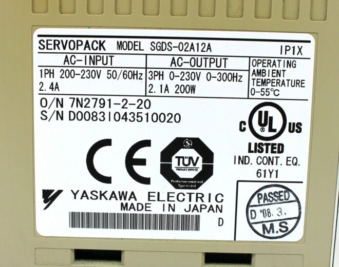 Mitsubishi SGDS-02A12A Servopack, 2.4/2.1A - Image 4