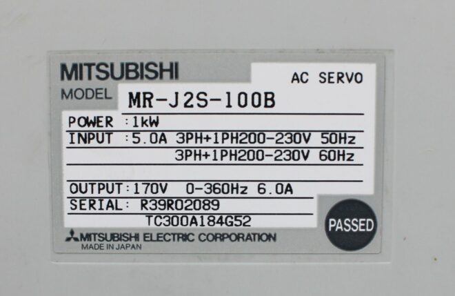 Mitsubishi MR-J2S-100B AC Servo Drive, 1kW - Image 4