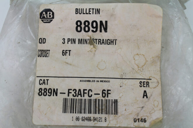 Allen-Bradley 889N-F3AFC-6F 3 Pin Ministraight Cordset Used - Image 4