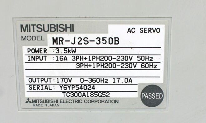 Mitsubishi MR-J2S-350B AC Servo Drive, 3.5kW - Image 4