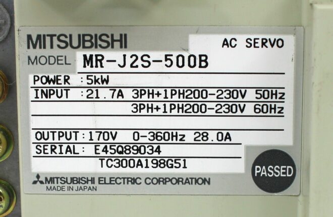 Mitsubishi MR-J2S-500B AC Servo Drive, 5kW - Image 4
