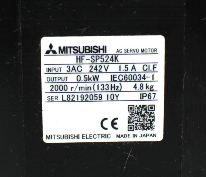 Mitsubishi HF-SP524K AC Servo Motor, 0.5kW - Image 3